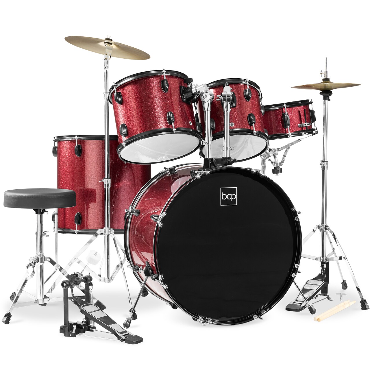 Best Choice Products 5-Piece Beginner Drum Set w/ Snare, Bass, Toms, Cymbal, Hi-Hat, Sticks, Drum Pedal